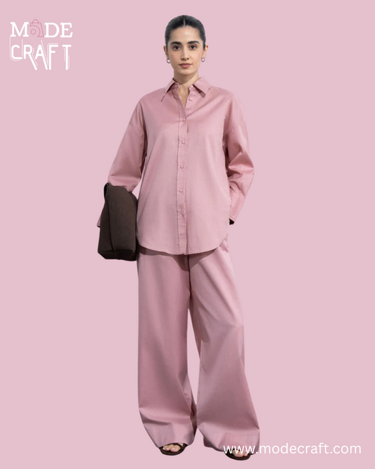 Oversized Co-ord Set – Blush Pink